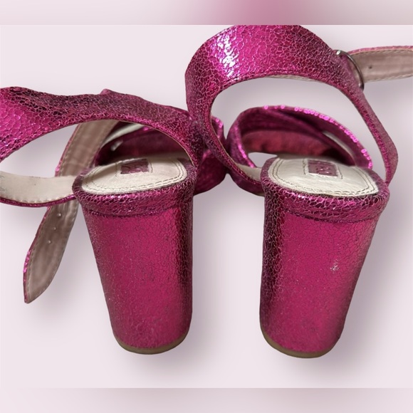 Topshop Metallic Pink Block Heels Sandals - Picture 9 of 10